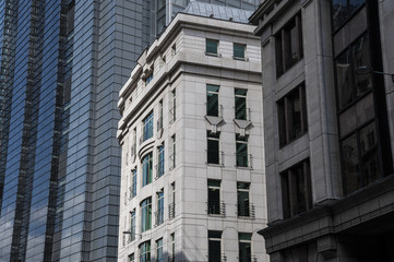 Fototapeta na wymiar Buildings facades in London City