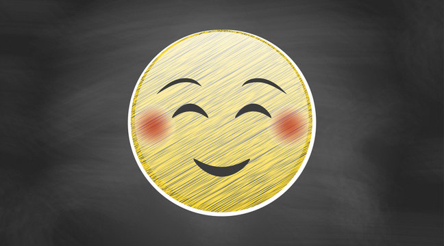 Lächelndes Gesicht | auf Kreidetafel