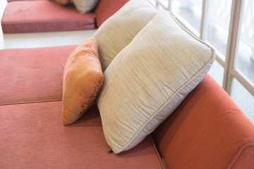 Fototapeta na wymiar sofa and colorful cushions pillows
