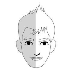 face of handsome happy man icon image vector illustration design 