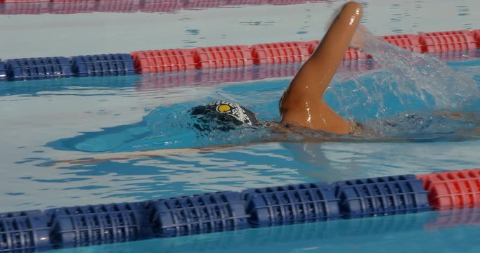 Female Swimmer doing the Front Crawl