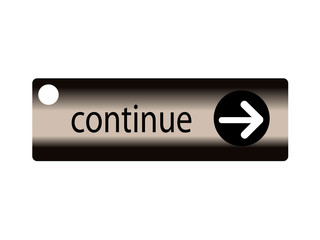 Continue button with arrow. Vector illustration.