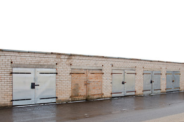 Row of garages for townhouses