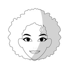 pretty young woman with curly hair  icon image vector illustration design 