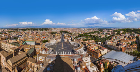 View from Sant Peters Basilica in Vatican - Rome Italy