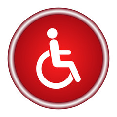 Disabled wheelchair icon - sign isolated on white, vector