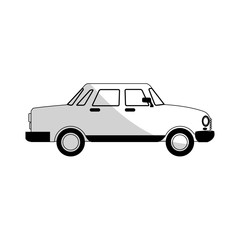 car sideview black and grey icon image vector illustration design 