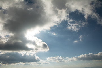 The cloudy sky