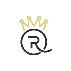 Royal Queen letters and crown logo