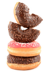Donuts on a white background