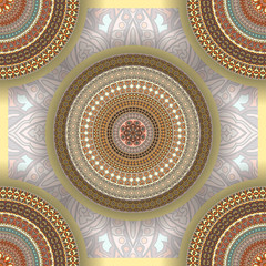 Ornate floral seamless texture, endless pattern with vintage mandala elements.