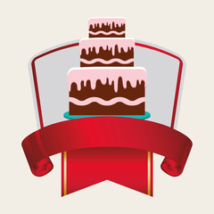 birthday card cake banner vector illustration eps 10