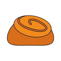 cinnamon roll pastry icon image vector illustration design 
