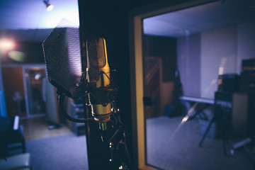 Microphone in Recording Studio