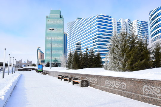 Winter View In Astana, Capital Of Kazakhstan