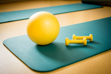 Therapeutic ball and weights for exercises