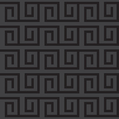 black geometric background seamless pattern Greek Meander
