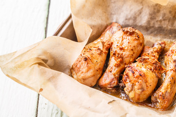 Birds legs roasted in furnace