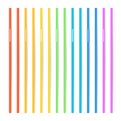Drinking Straws Vector. Set Of 3D Striped Icon Isolated In White Background. Vector illustration