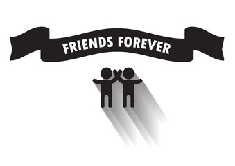 Vintage hipster labels with human logo, Friend forever
