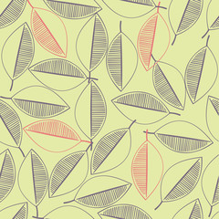 Seamless leaves pattern background
