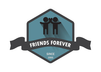 Friend logo badge design vector, hipster vintage style
