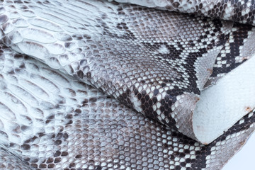 Genuine python snakeskin leather, snake skin, texture background.
