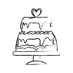 cake with frosting pastry icon image vector illustration design 
