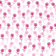 seamless pink floral pattern on white background