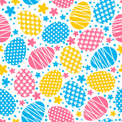 Seamless pattern with color Easter eggs