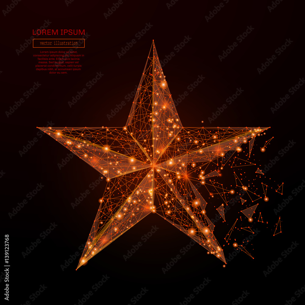Poster abstract mash line and point tulip on background with an inscription. starry sky or space, consistin