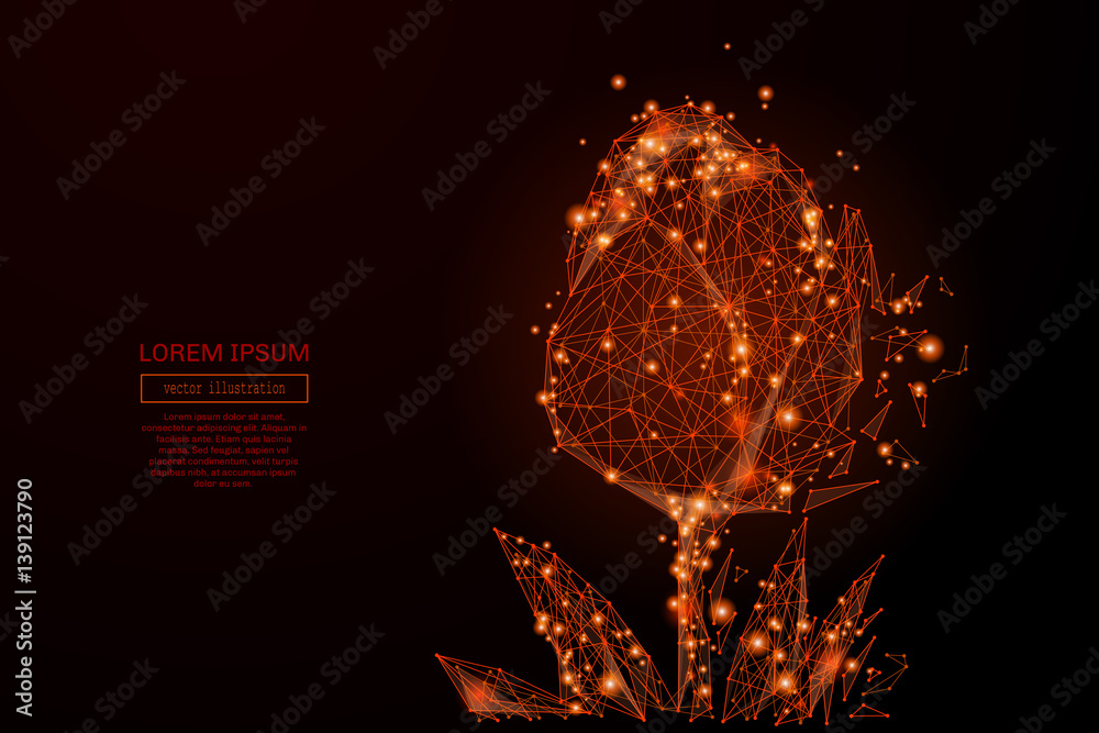Poster abstract mash line and point businessman in suit on background with an inscription. starry sky or sp