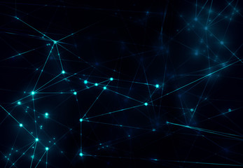 world of particle galaxy star abstract ai tech neon glow wave futuristic network background...