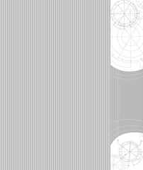 Technological gray striped background with technical drawing