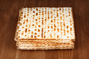 matzo on wooden table