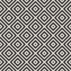 Trendy Monochrome Line Lattice. Vector Seamless Black and White Pattern.