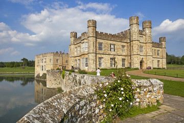 The majestic Leeds castle situated in the Kent region of England.
