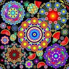 Mandalas & Exotic Fruits Pattern  
