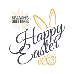 Easter Vintage Lettering With Bunny Background