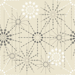 Obraz premium seamless monochrome abstract snowflake pattern background