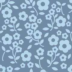 seamless blue floral pattern background