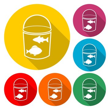 Bucket with fish - Illustration