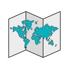paper map icon image vector illustration design