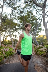 Man doing stretching exercise