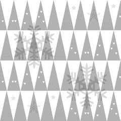 seamless xmas pattern background with grey pine tree