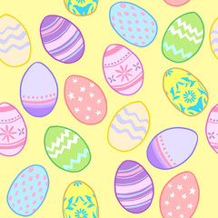 Seamless Easter eggs tielable pattern spring