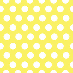 Naadloze gele polka dot patroon herhaalbare tegelbare vector
