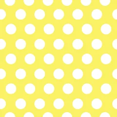 Meubelstickers Geel Naadloze gele polka dot patroon herhaalbare tegelbare vector