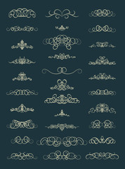 Wicker lines and old decor elements in vector.