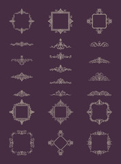 Wicker lines and old decor elements in vector.